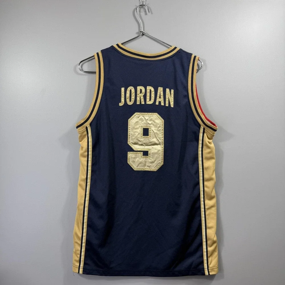 USA Basketball Jersey Mens Small Blue Gold NBA Basketball Michael Jordan 9 Nike